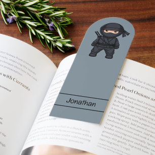 Little Ninja Warrior on Gray Bookmarks