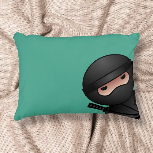 Little Ninja Warrior on Green Accent Pillow