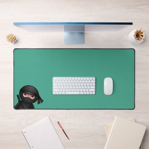 Little Ninja Warrior on Green Desk Mat