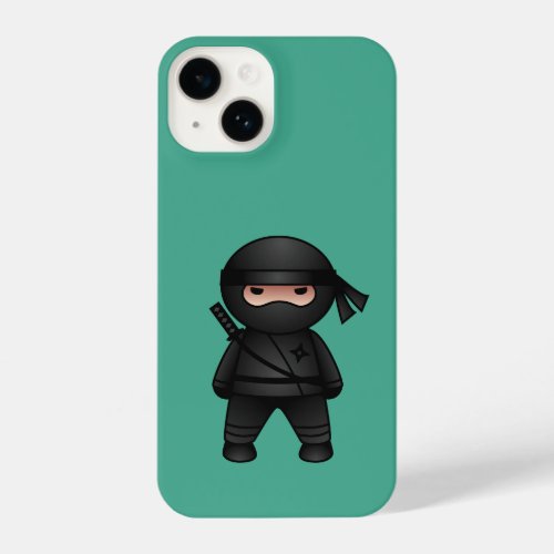 Little Ninja Warrior on Green iPhone 14 Case