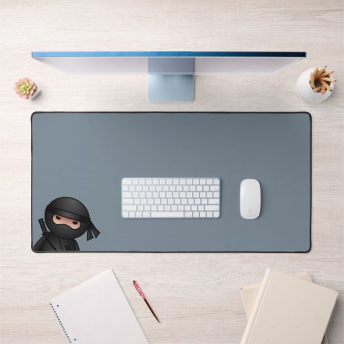 Little Ninja Warrior on Grey Desk Mat