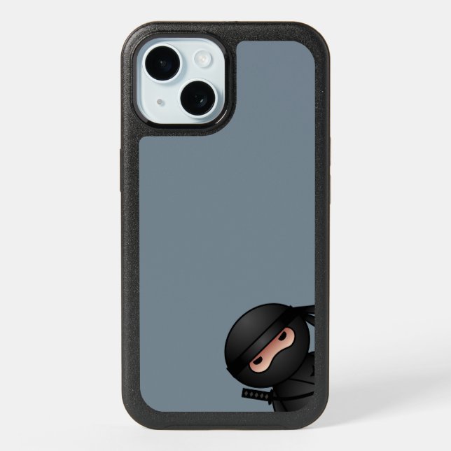 Little Ninja Warrior on Grey iPhone 15 Case (Back)