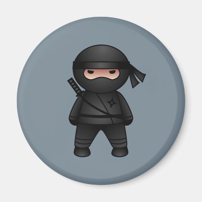 Little Ninja Warrior on Grey Magnet (Front)