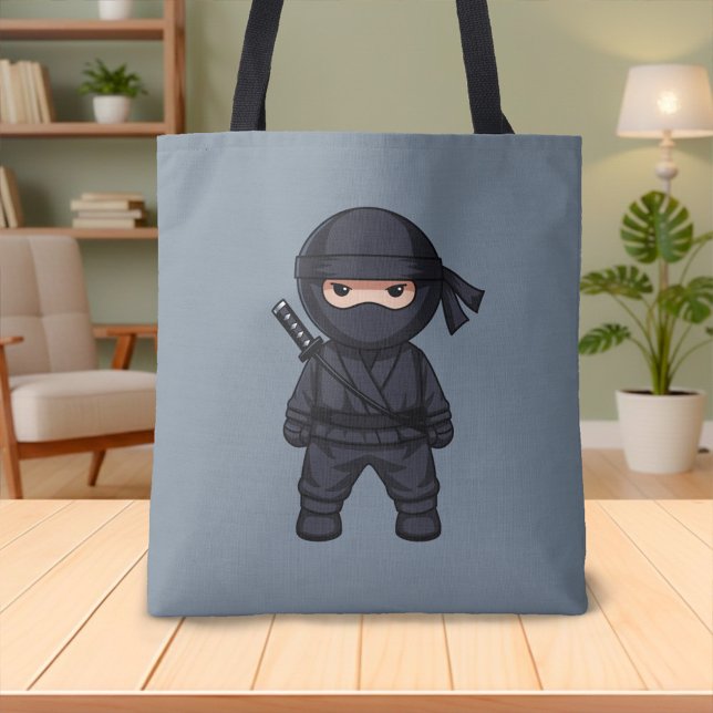 Little Ninja Warrior on Grey Tote Bag (Creator Uploaded)