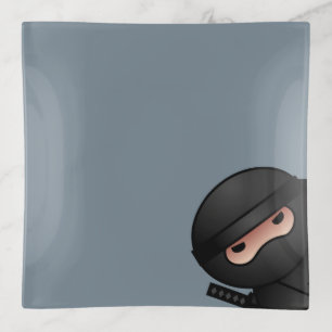 Little Ninja Warrior on Grey Trinket Tray