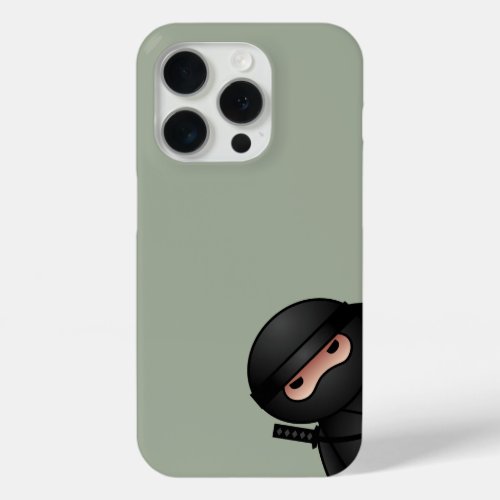 Little Ninja Warrior on Sage Green iPhone 15 Pro Case