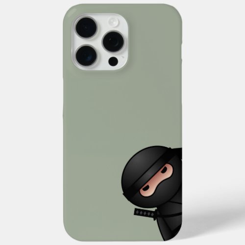 Little Ninja Warrior on Sage Green iPhone 15 Pro Max Case