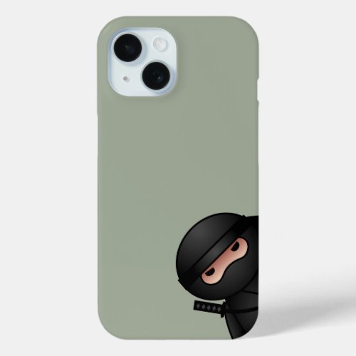 Little Ninja Warrior on Sage Green iPhone 15 Case