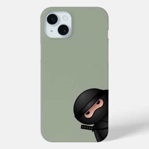 Little Ninja Warrior on Sage Green iPhone 15 Plus Case