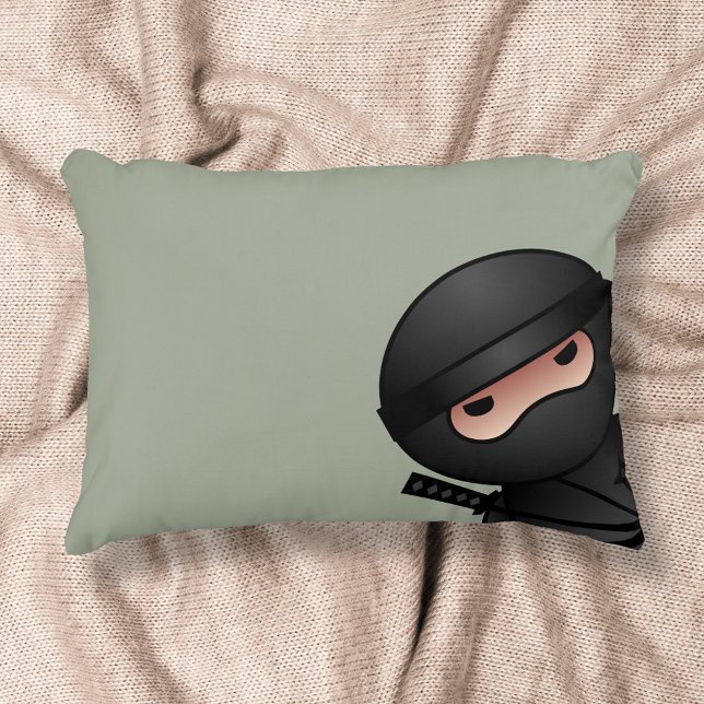 Little Ninja Warrior on Sage Green Decorative Pillow (Creator Uploaded)