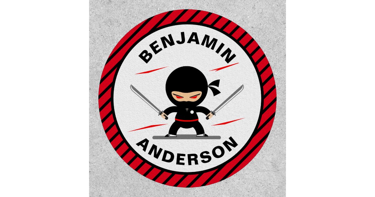 Little Ninja Warrior Personalized Name Kids Patch