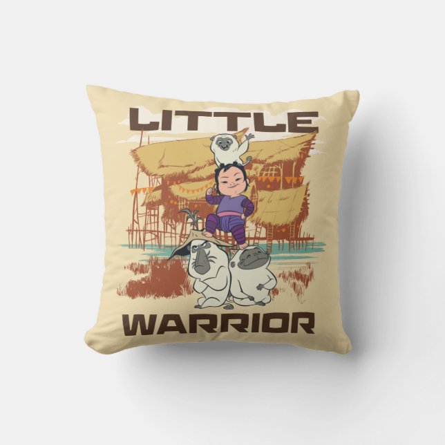Little Noi & Ongi - Little Warrior Throw Pillow (Front)