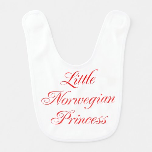 Little Norwegian Princess Baby Girl Bib