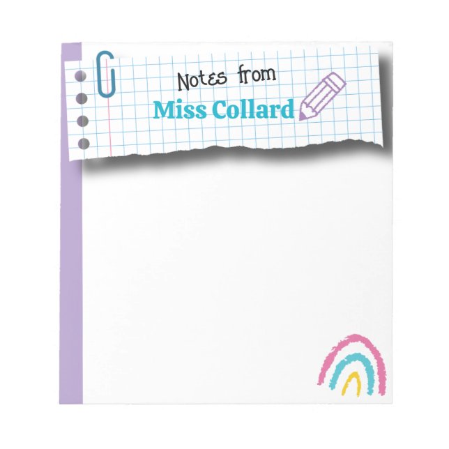 Little Notes from the Teacher – Teacher Notepad (Front)