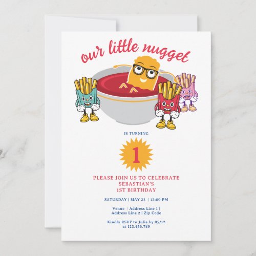 Little Nugget Any Age Toddler Boy Birthday Party Invitation