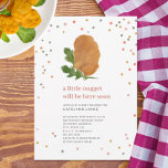 Little Nugget Chicken Nugget Girl Baby Shower Invitation<br><div class="desc">Illustration of a chicken nugget with arugula surrounded by confetti.</div>