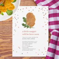 Little Nugget Chicken Nugget Girl Baby Shower Invitation