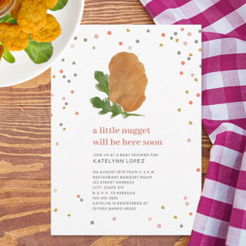 Little Nugget Chicken Nugget Girl Baby Shower Invitation by JillsPaperie at Zazzle