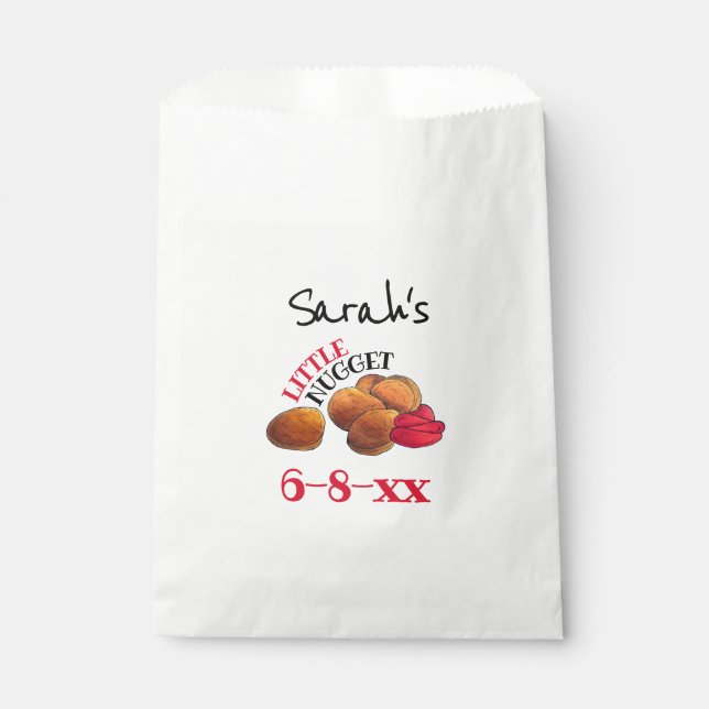LITTLE NUGGET Chicken Nuggets Foodie Baby Shower Favor Bag (Front)
