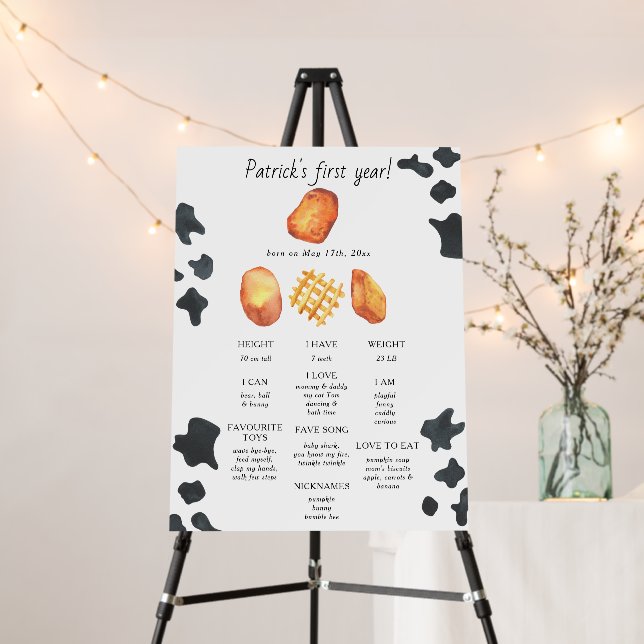 Little nugget First Birthday Milestone Birthday Foam Board (In Situ (Stand))