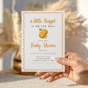 Little Nugget Food Theme Funny Baby Shower Invitation