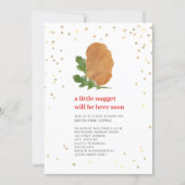 Little Nugget Red Neutral Chicken Baby Shower Invi Invitation (Front)