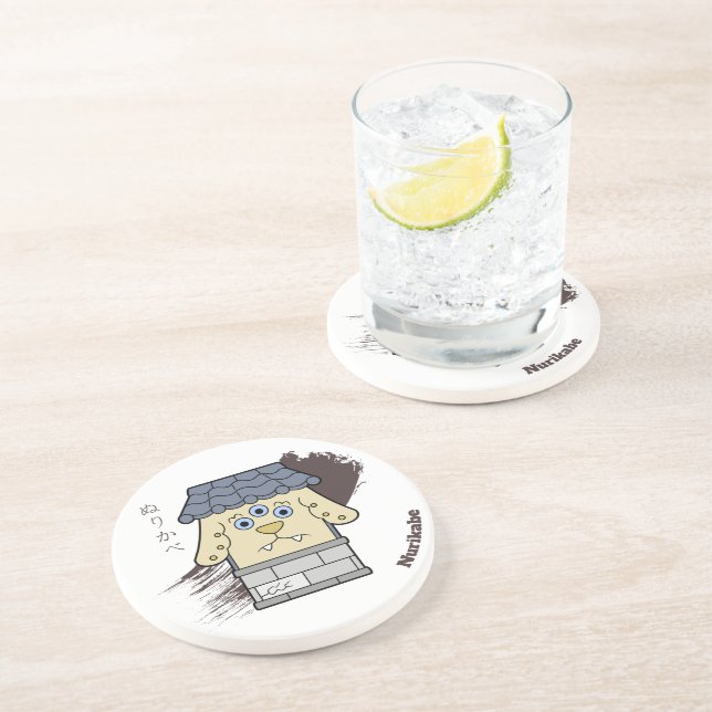 Little Nurikabe Yokai Sandstone Coaster (Side)