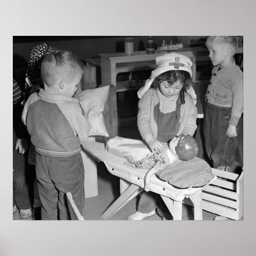 Little Nurse 1943 Vintage Photo Poster