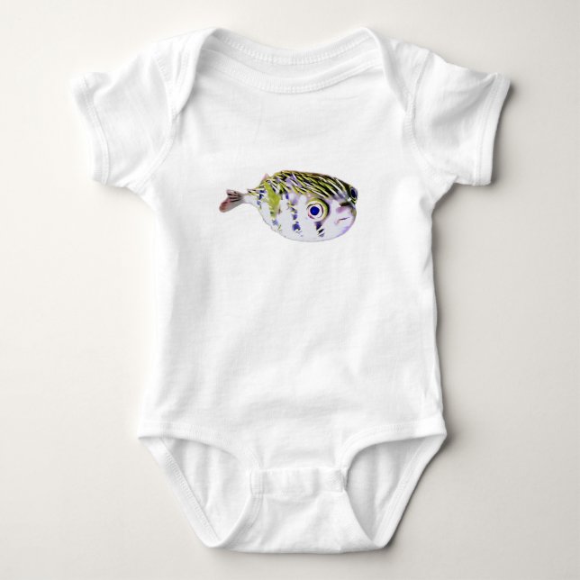 Little Ocean Critters  Pufferfish Baby Bodysuit (Front)