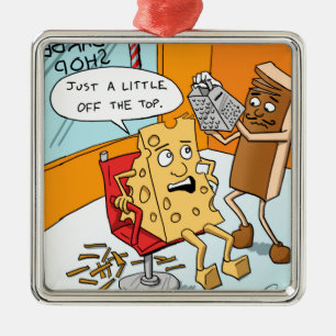 "Little off the Top" Metal Ornament