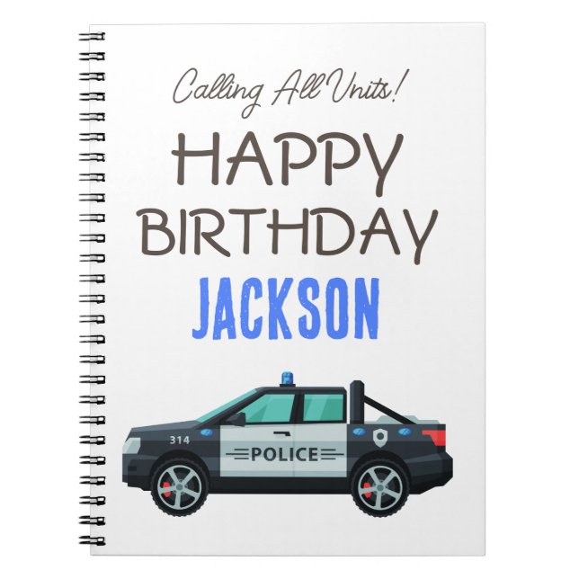 Little Officer Police Birthday | Personalized  Notebook (Front)