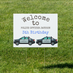 Little Officer Police Birthday Personalized Sign