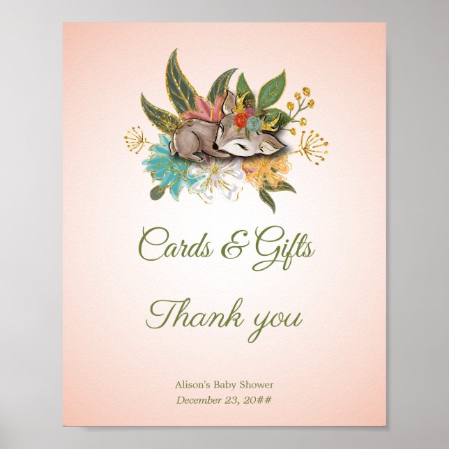 Little Oh Baby Deer Magic Forest Woodland Animals Poster (Front)