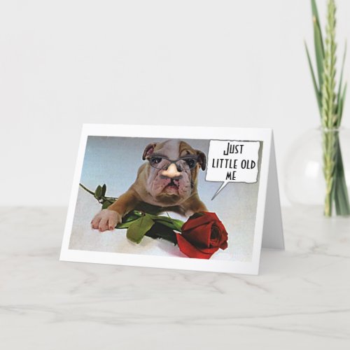 LITTLE OLD ME HAPPY BIRTHDAY BULLDOG IN GLASSES CARD