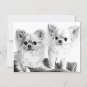 Little One and Guardian - Hand Painted Chihuahua Postcard