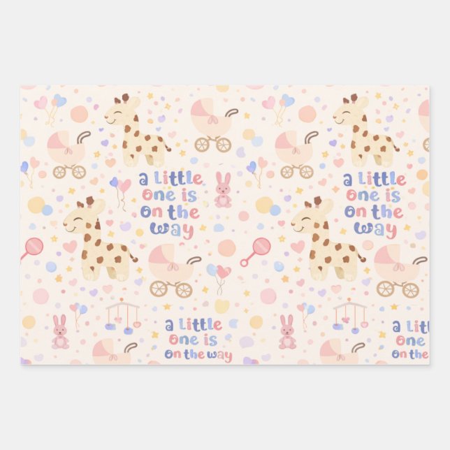 Little One Baby Shower Wrapping Paper (Front)