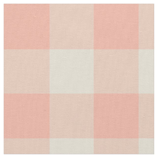 Little One Buffalo Check - soft apricot Fabric (Close Up)