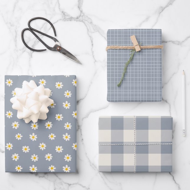 Little One Collection - dusty steel gray  Wrapping Paper Sheets (Front)