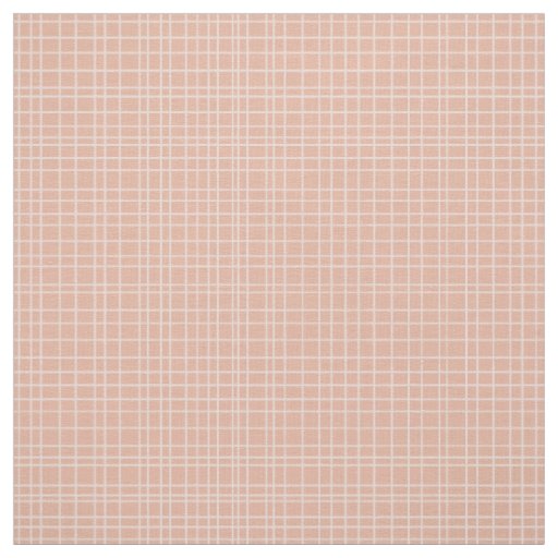 Little One Hand Drawn Grid - dusty apricot Fabric