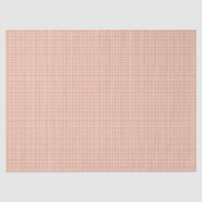 Little One Hand Drawn Grid - dusty apricot Tissue Paper (Front)