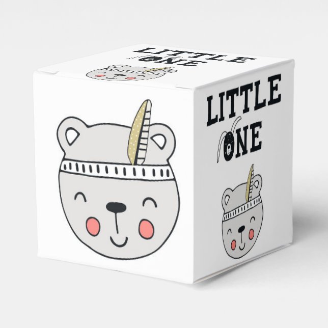 Little One | Indian Baby Bear | Favor Boxes (Front Side)
