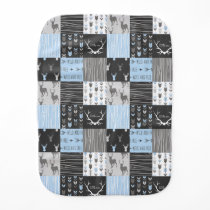 Little One Patchwork Burp Cloth - Blue woodland Little One Patchwork Burp Cloth - Blue woodland