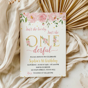 Little Onederful Floral Birthday Invitation