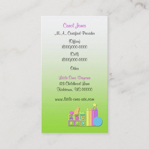 Little Ones Daycare Business Card