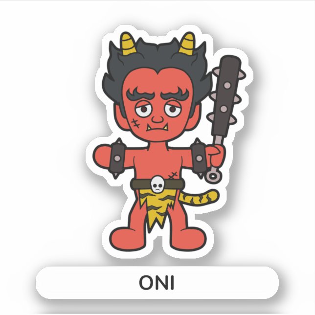 Little Oni- Japanese Folklore Sticker (Front)