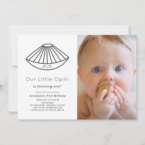 Little Opihi Gender_neutral Photo 1st Birthday Invitation