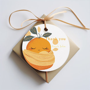 little orange Baby shower  Favor Tags