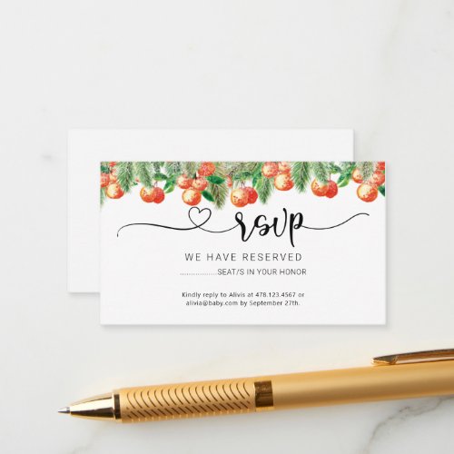 Little orange cutie RSVP enclosure card