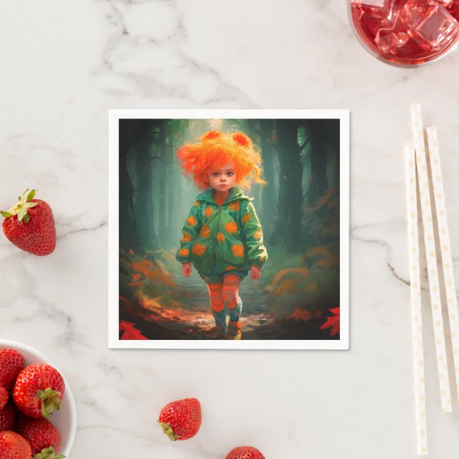 Little Orange Haired Girl Napkins (Insitu)