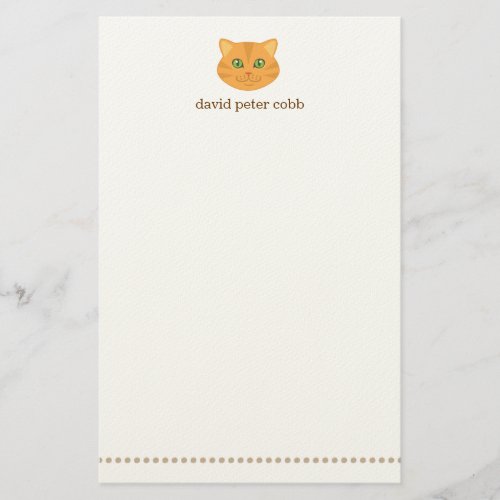 Little Orange Tabby Cat Personalized Stationery